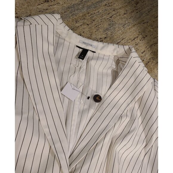 New! Lane Bryant Laney Wide Leg Crop Pants sz 14 White Pinstripes & Blazer Sz 18 - Picture 9 of 16